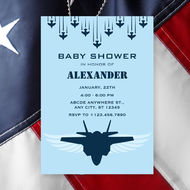 Invitation Baby shower pilote de la Force aérienne (Créateur téléchargé)