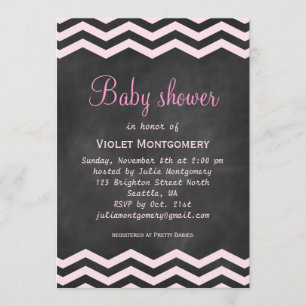 Invitation Baby shower Pink Chalkboard