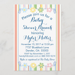Invitation baby shower "Pique-nique Floral Invitat