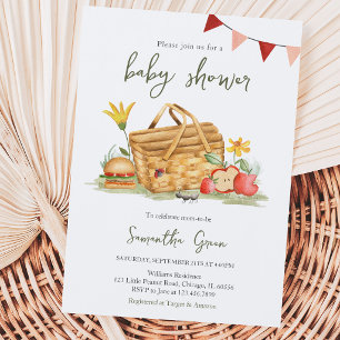 Invitation Baby Shower Pique-Nique Genre Neutre
