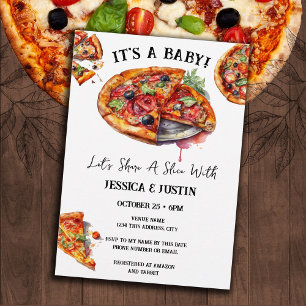 Invitation Baby shower Pizza Couple