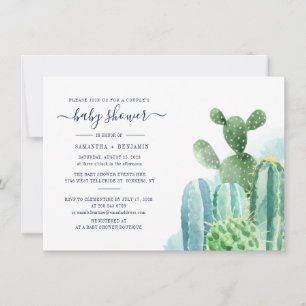 Invitation Baby shower Plante Cactus Botanique Couples