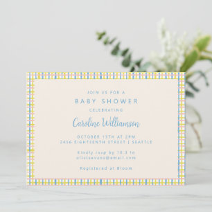 Invitation Baby shower plat moderne Vintage Cute Pastel