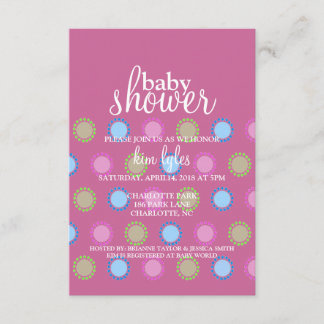Invitation Baby shower - points - violet