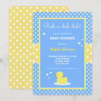 Baby shower Pois de canard jaune et bleu Invita