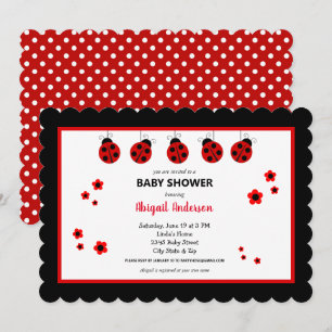 Invitation Baby shower Pois de Ladybug