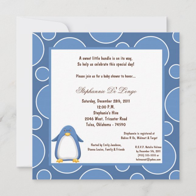 Invitation Baby shower Pok-a-Dot 5x7 (Devant)