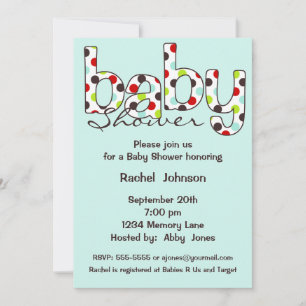 Invitation Baby shower Poka Dot