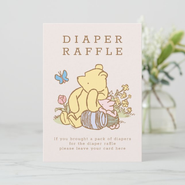 Invitation Baby shower Pooh & Piglet classique (Debout devant)