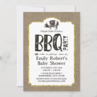 Baby shower Porc Roast BBQ Rustique Burlap