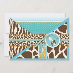 Invitation Baby shower Poster de animal  de Giraffe & Pacifie