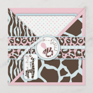 Invitation Baby shower Poster de animal  de Giraffe & Pacifie
