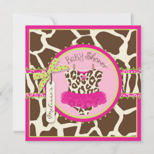 Invitation Baby shower Poster de animal Tutu Safari