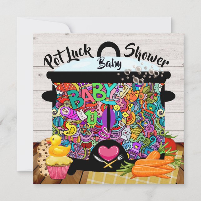 Invitation Baby shower Pot Luck (Devant)