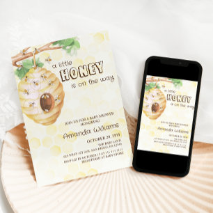 Invitation Baby Shower pour Bébé au Miel Douceur Genre Neutre