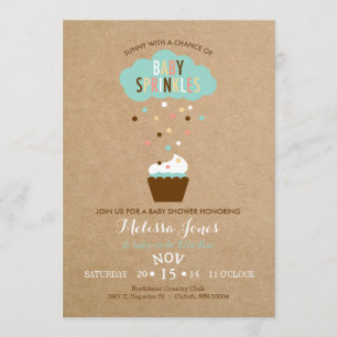 Invitation Baby shower pour bébé Cupcake