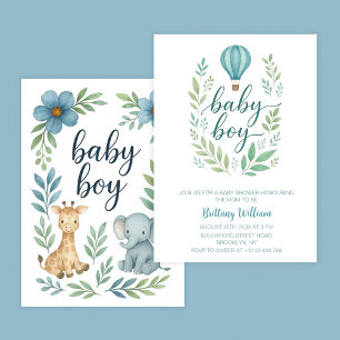 Invitation Baby shower pour bébé de ballon à air chaud