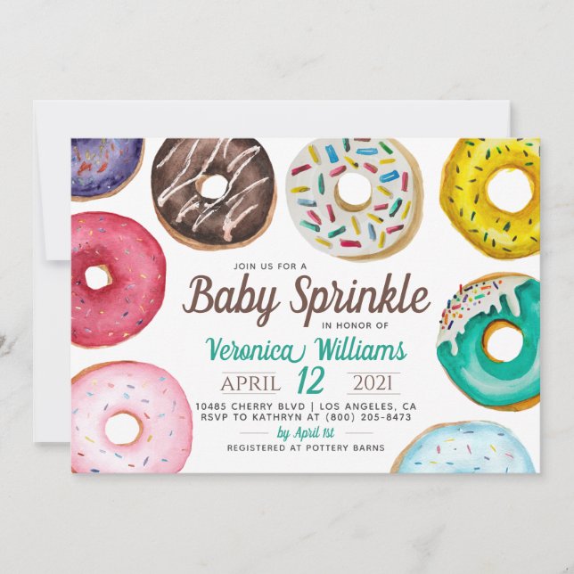 Invitation Baby shower pour bébés Donut Sprinkl (Devant)