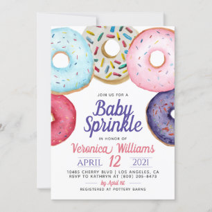 Invitation Baby shower pour bébés Donut Sprinkl