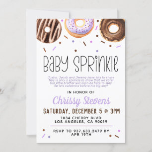 Invitation Baby shower pour bébés Donut Sprinkl
