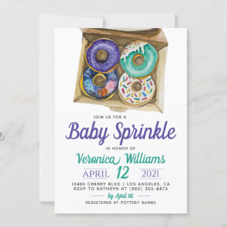 Invitation Baby shower pour bébés Donut Sprinkl