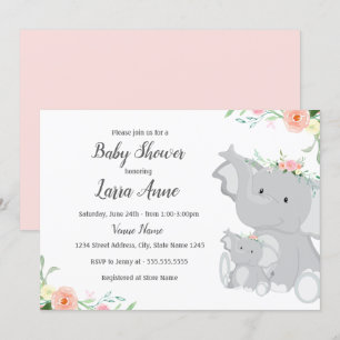 Invitation Baby shower pour bébés filles