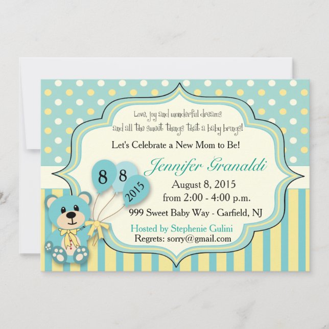 Invitation Baby shower pour la fille ou le garçon (Devant)