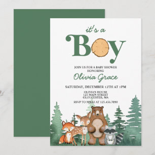 Invitation Baby shower pour les boisés de la forêt