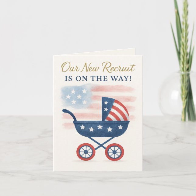 Invitation baby shower pour les familles militaire (Devant)