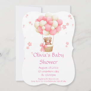 INVITATION baby shower POUR LES FILLES EN ROSE