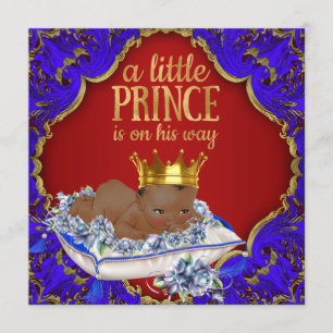 Invitation Baby shower pour un prince royal afro-américain
