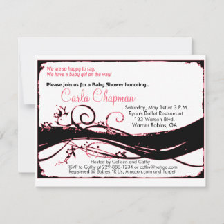 Invitation Baby shower pour une fille