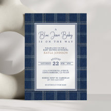 Baby Shower Préparation à carreaux de style Jean B