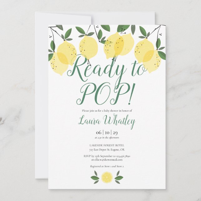 Invitation Baby shower Prêt pour les citrons POP (Devant)