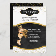 Baby shower Prince Boy | Parties scintillant Black