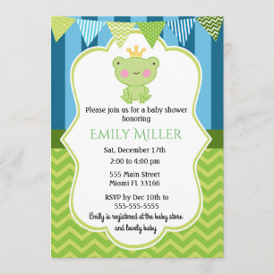 Invitation Baby shower Prince Frog