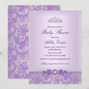 Invitation Baby shower Princess Purple