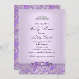 Invitation Baby shower Princess Purple