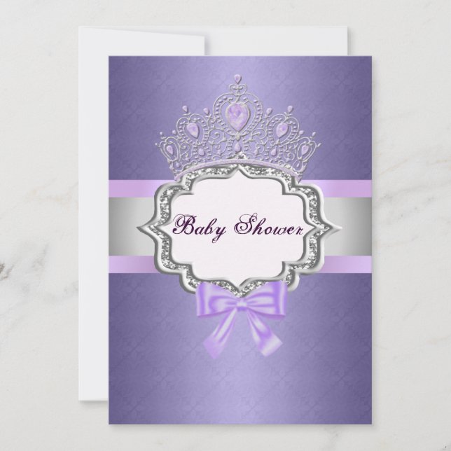 Invitation Baby shower Princess Purple (Devant)