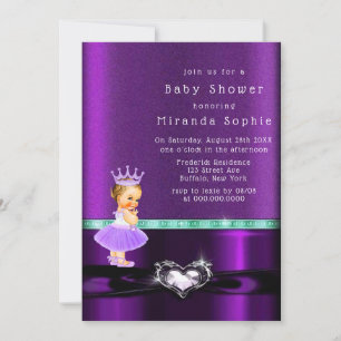 Invitation Baby shower princesse fille violette