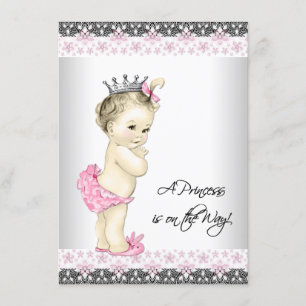 Invitation Baby shower princesse rose