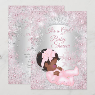 Invitation Baby shower princesse Rose Délice d'hiver ethnique