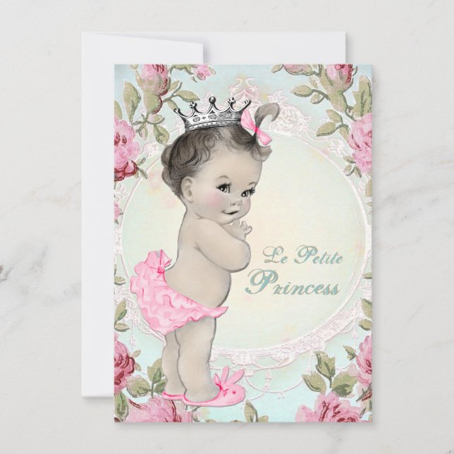 Invitation Baby shower Princesse vintage (Devant)