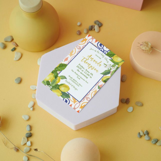 Invitation Baby shower principal au citron méditerranéen (Créateur téléchargé)