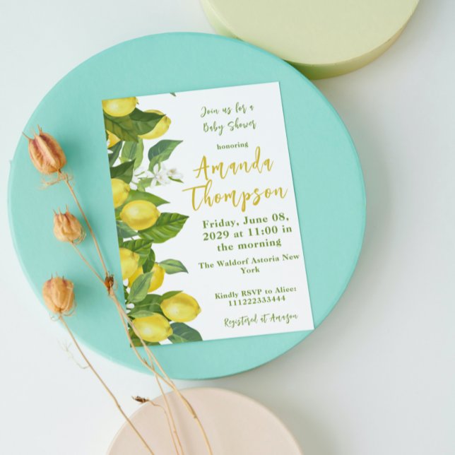 Invitation Baby shower principal de légèreté Fleur de citron  (Créateur téléchargé)