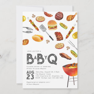 Invitation Baby shower Q bébé   Baby shower Co-Ed