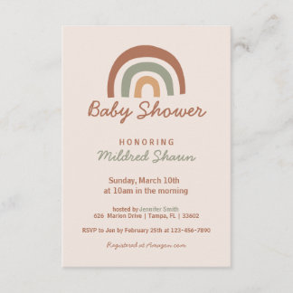 Invitation Baby shower Rainbow Design