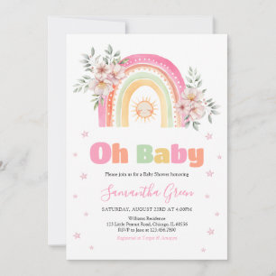 Invitation Baby shower Rainbow Sunshine