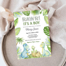 Baby shower Rawr Dinosaur