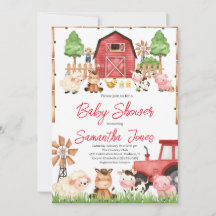 Baby shower Red Farm Animaux